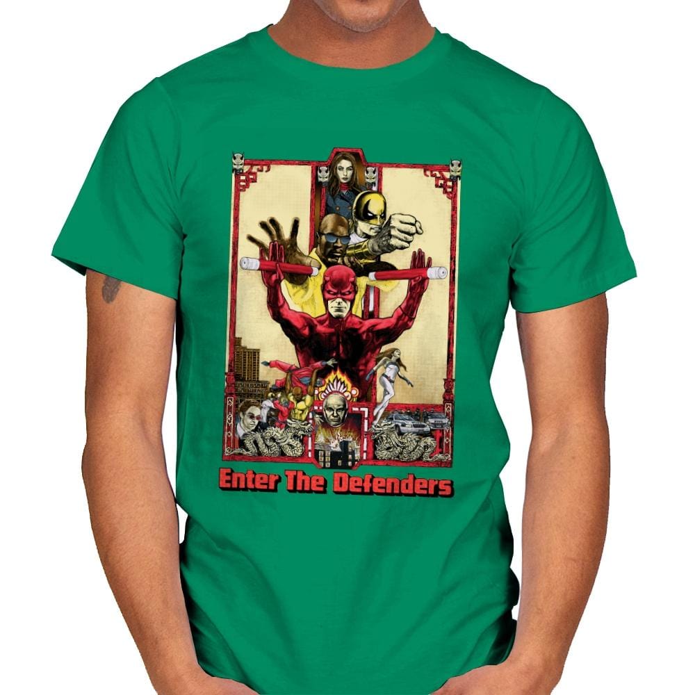 Enter the Defenders - Best Seller - Mens T-Shirts RIPT Apparel Small / Kelly Green