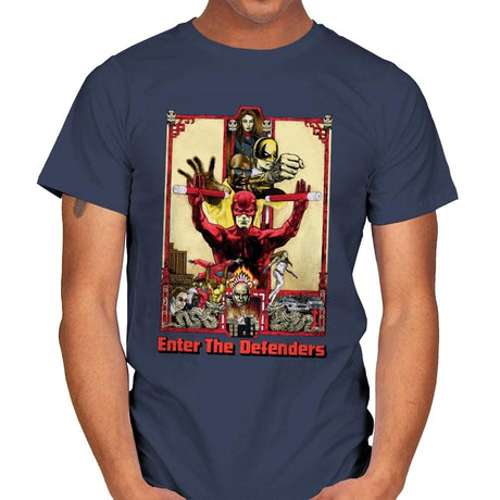 Enter the Defenders - Best Seller - Mens T-Shirts RIPT Apparel Small / Navy