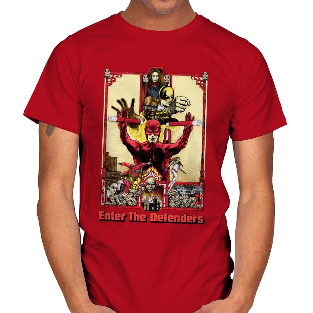 Enter the Defenders - Best Seller - Mens T-Shirts RIPT Apparel Small / Red
