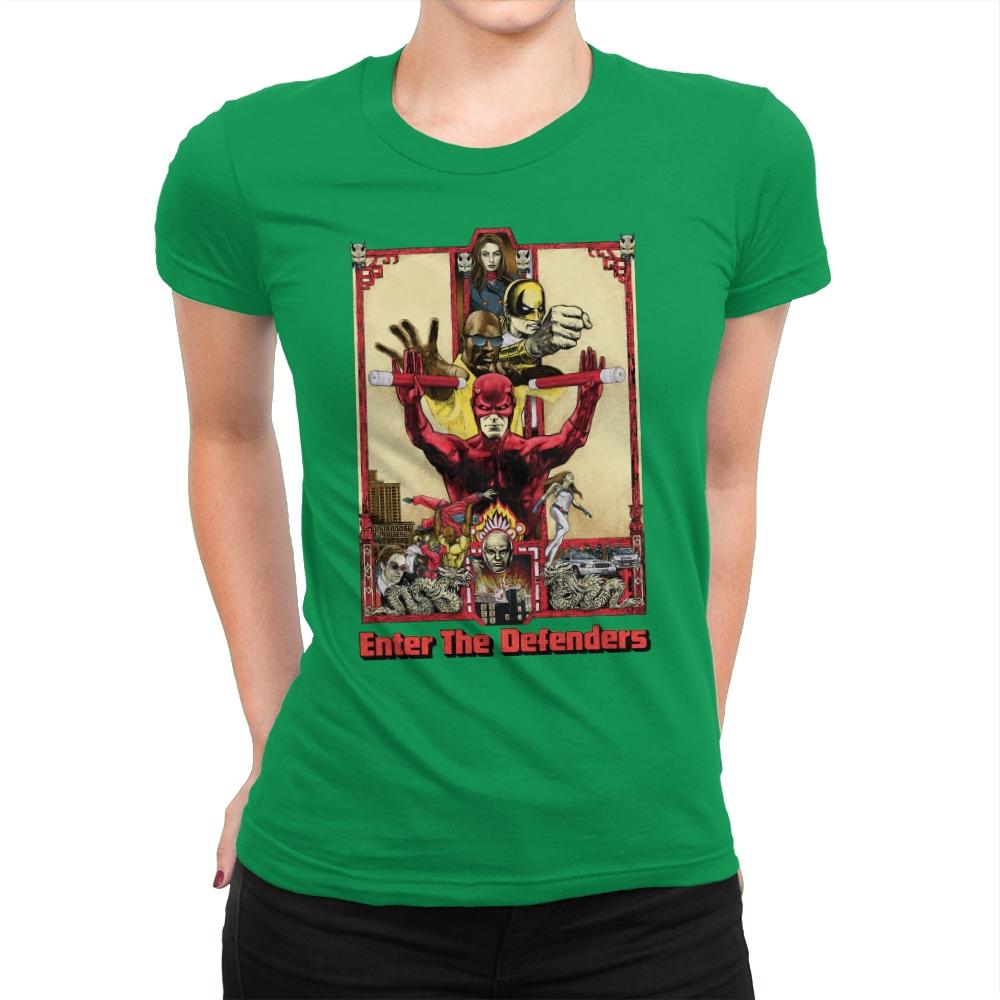 Enter the Defenders - Best Seller - Womens Premium T-Shirts RIPT Apparel Small / Kelly Green