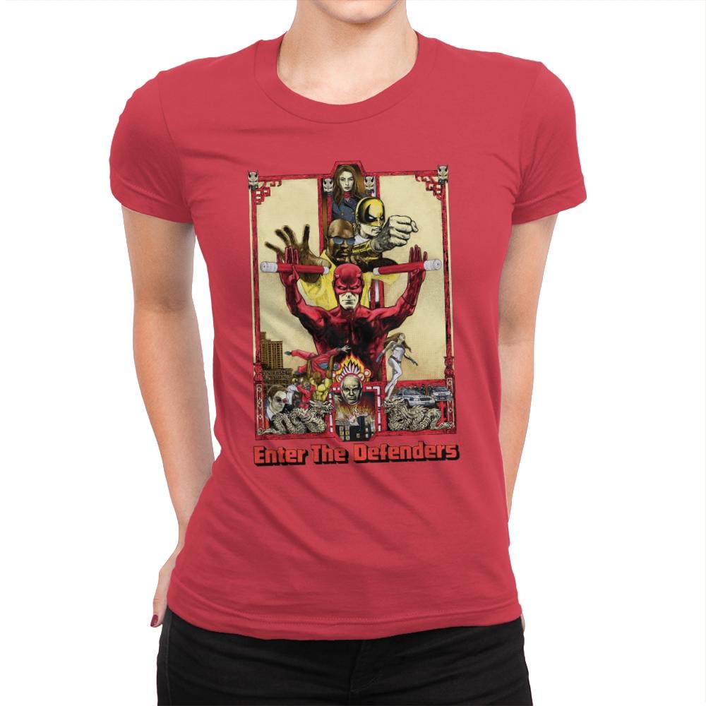 Enter the Defenders - Best Seller - Womens Premium T-Shirts RIPT Apparel Small / Red