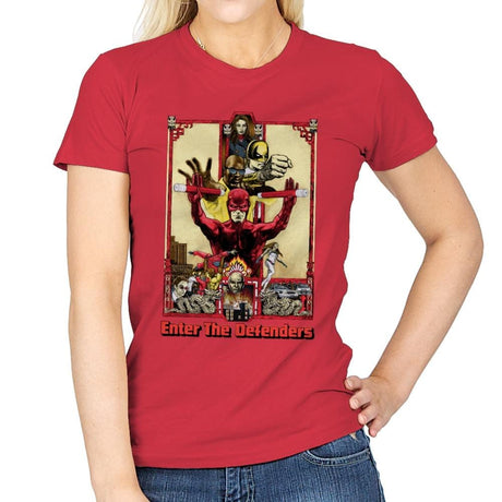 Enter the Defenders - Best Seller - Womens T-Shirts RIPT Apparel Small / Red