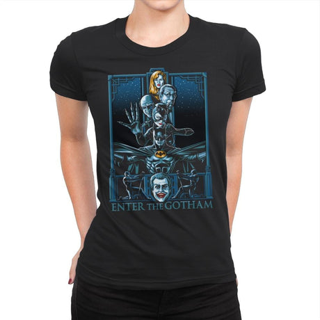 Enter the Gotham - Womens Premium T-Shirts RIPT Apparel Small / Black