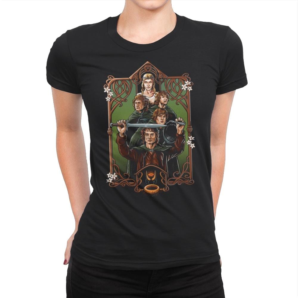 Enter the Hobbits - Womens Premium T-Shirts RIPT Apparel Small / Black