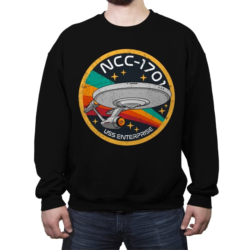 Enterprise NCC1701 - Crew Neck Sweatshirt Crew Neck Sweatshirt RIPT Apparel Small / Black