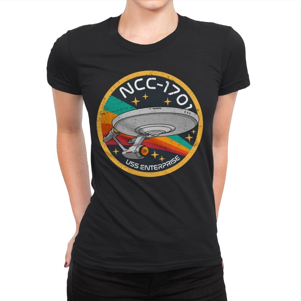 Enterprise NCC1701 - Womens Premium T-Shirts RIPT Apparel Small / Black