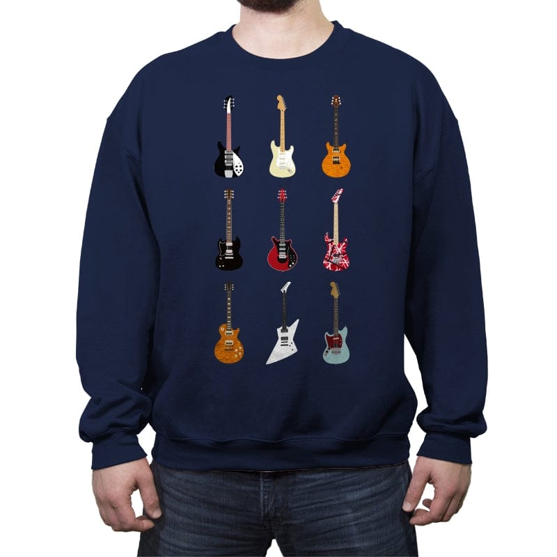 Epic Guitars Of Rock - Crew Neck Sweatshirt Crew Neck Sweatshirt RIPT Apparel Small / Navy