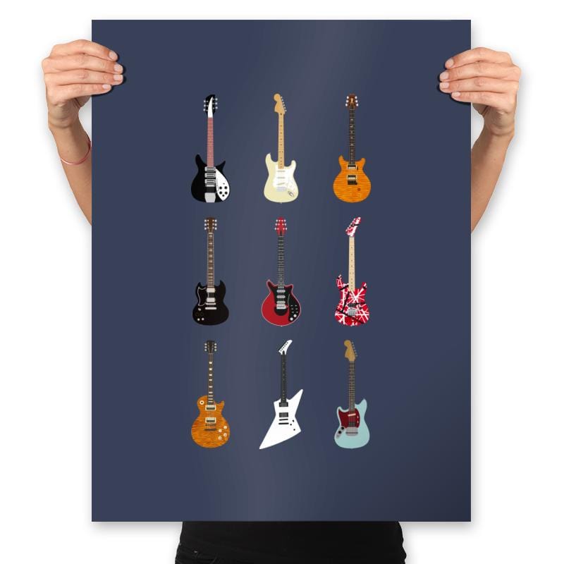 Epic Guitars Of Rock - Prints Posters RIPT Apparel 18x24 / Navy