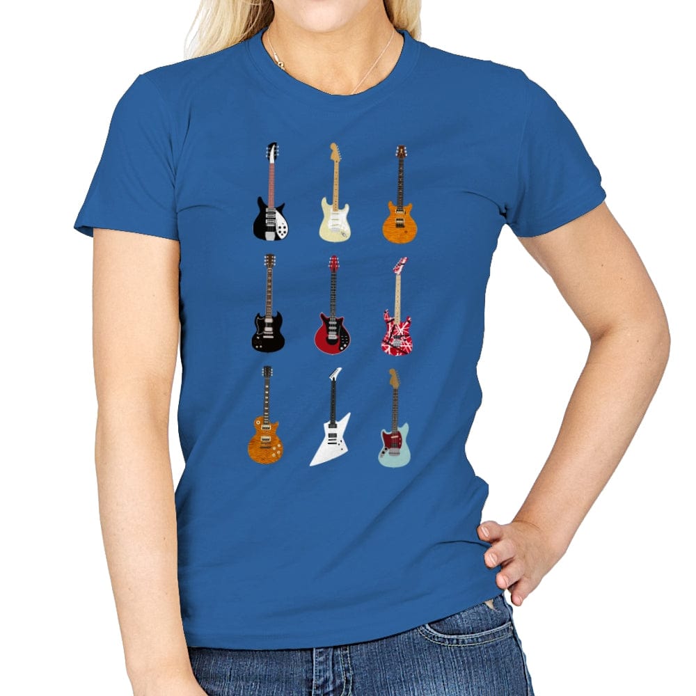 Epic Guitars Of Rock - Womens T-Shirts RIPT Apparel Small / Royal