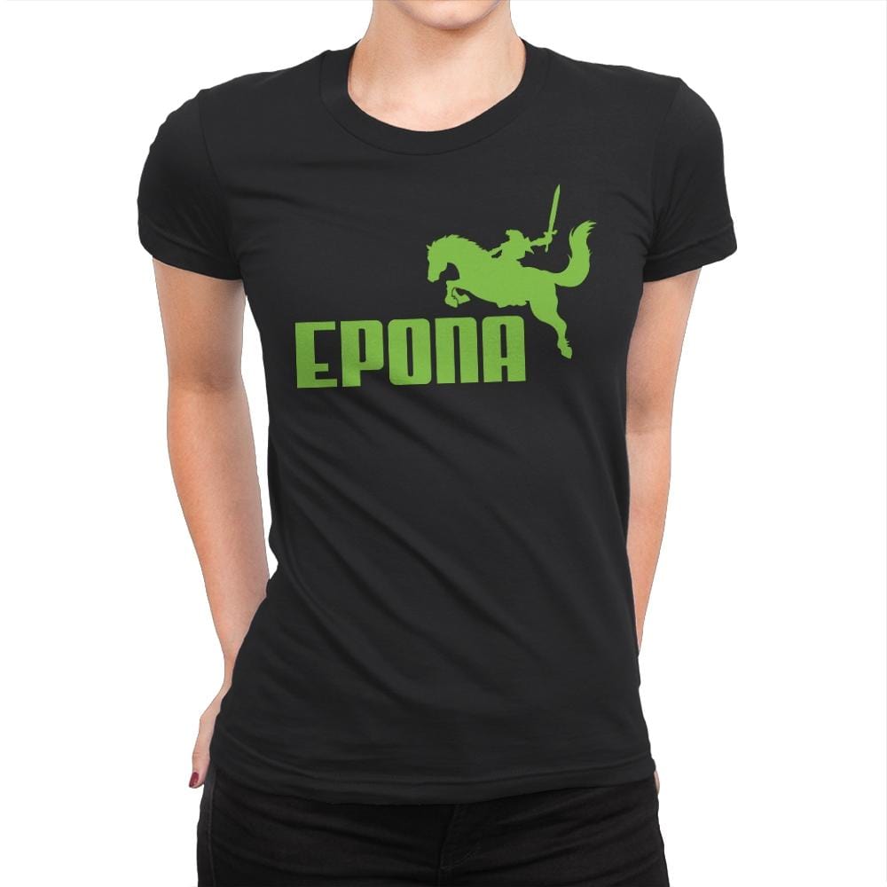 Epona Sports - Womens Premium T-Shirts RIPT Apparel Small / Black