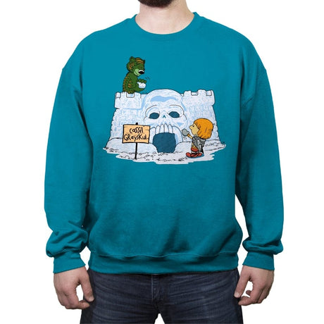 Eternian Snow Fort - Crew Neck Sweatshirt Crew Neck Sweatshirt RIPT Apparel Small / Antique Sapphire