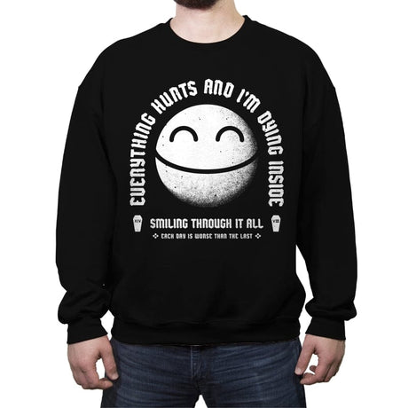 Everything Hurts - Crew Neck Sweatshirt Crew Neck Sweatshirt RIPT Apparel Small / Black