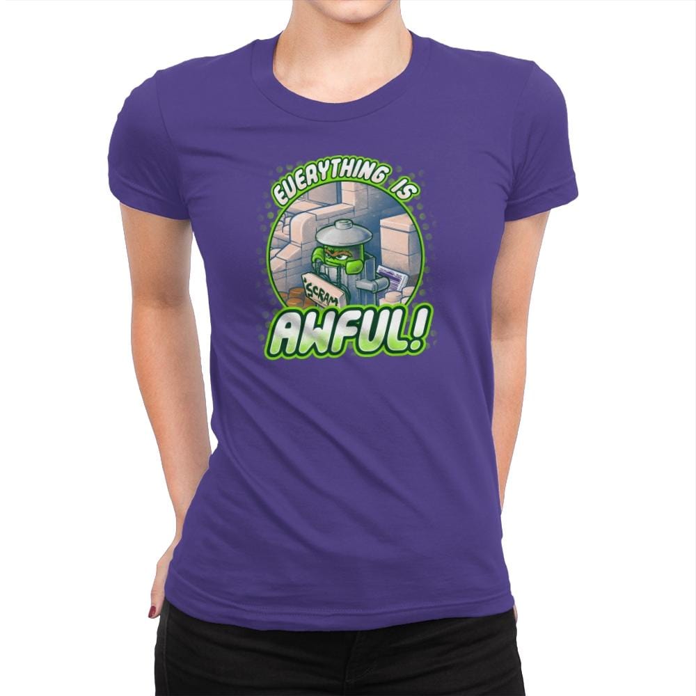 Everything is Awful Exclusive - Womens Premium T-Shirts RIPT Apparel Small / Purple Rush
