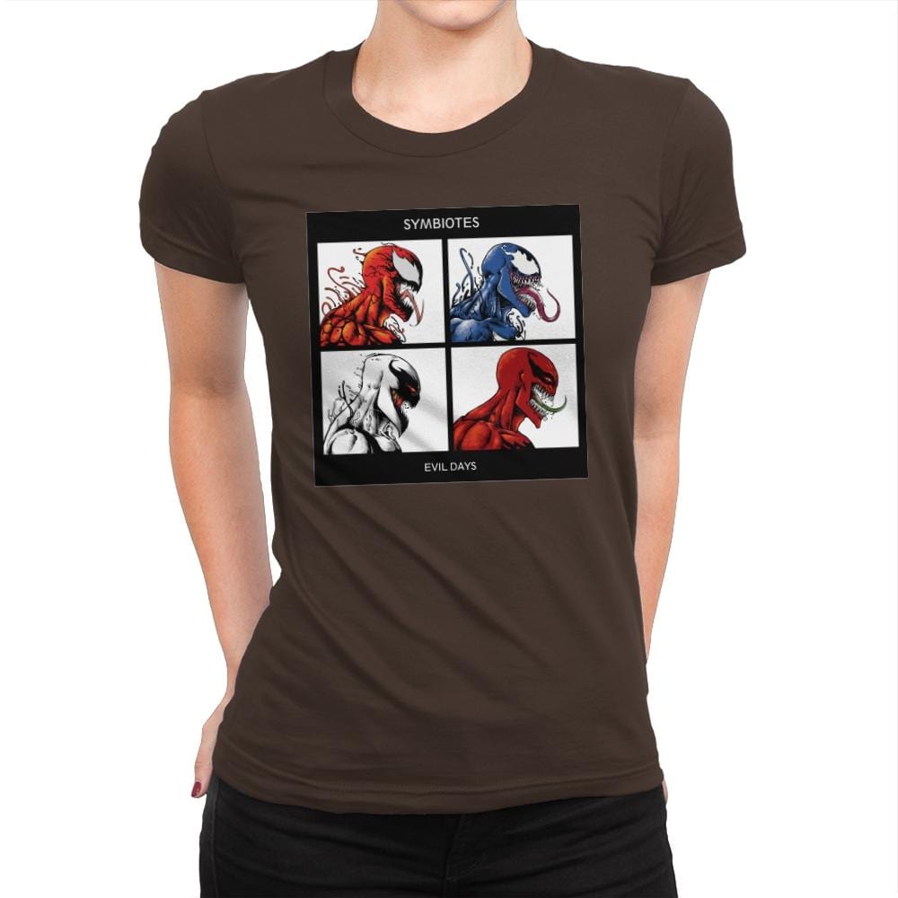 Evil Days Exclusive - Womens Premium T-Shirts RIPT Apparel Small / Dark Chocolate
