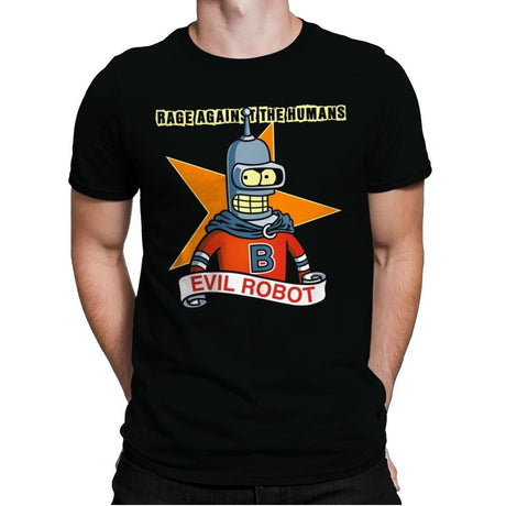 Evil Robot - Mens Premium T-Shirts RIPT Apparel Small / Black