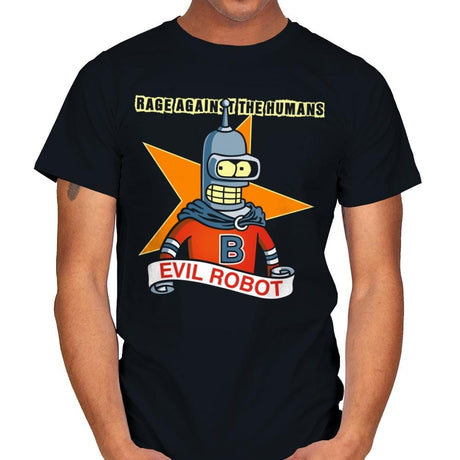 Evil Robot - Mens T-Shirts RIPT Apparel Small / Black