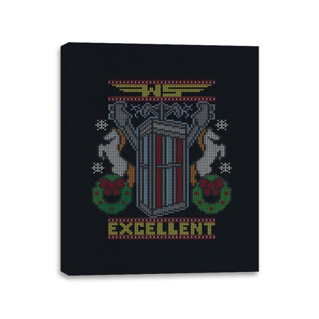 Excellent Sweater - Ugly Holiday - Canvas Wraps Canvas Wraps RIPT Apparel 11x14 / Black