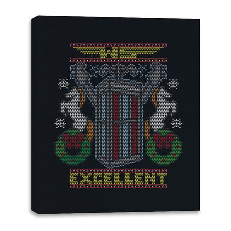 Excellent Sweater - Ugly Holiday - Canvas Wraps Canvas Wraps RIPT Apparel 16x20 / Black