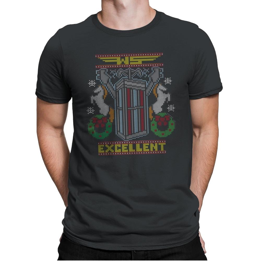 Excellent Sweater - Ugly Holiday - Mens Premium T-Shirts RIPT Apparel Small / Heavy Metal