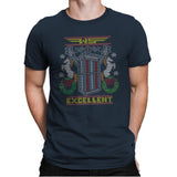 Excellent Sweater - Ugly Holiday - Mens Premium T-Shirts RIPT Apparel Small / Indigo