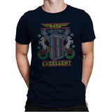 Excellent Sweater - Ugly Holiday - Mens Premium T-Shirts RIPT Apparel Small / Midnight Navy