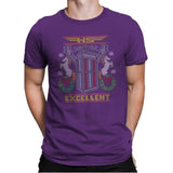 Excellent Sweater - Ugly Holiday - Mens Premium T-Shirts RIPT Apparel Small / Purple Rush