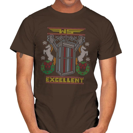 Excellent Sweater - Ugly Holiday - Mens T-Shirts RIPT Apparel Small / Dark Chocolate