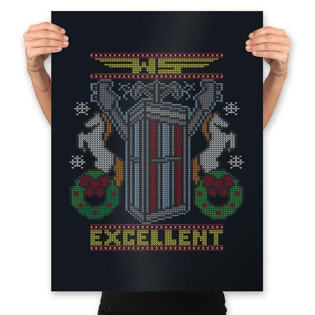 Excellent Sweater - Ugly Holiday - Prints Posters RIPT Apparel 18x24 / Black