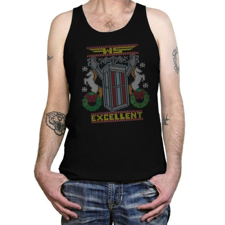 Excellent Sweater - Ugly Holiday - Tanktop Tanktop RIPT Apparel X-Small / Black