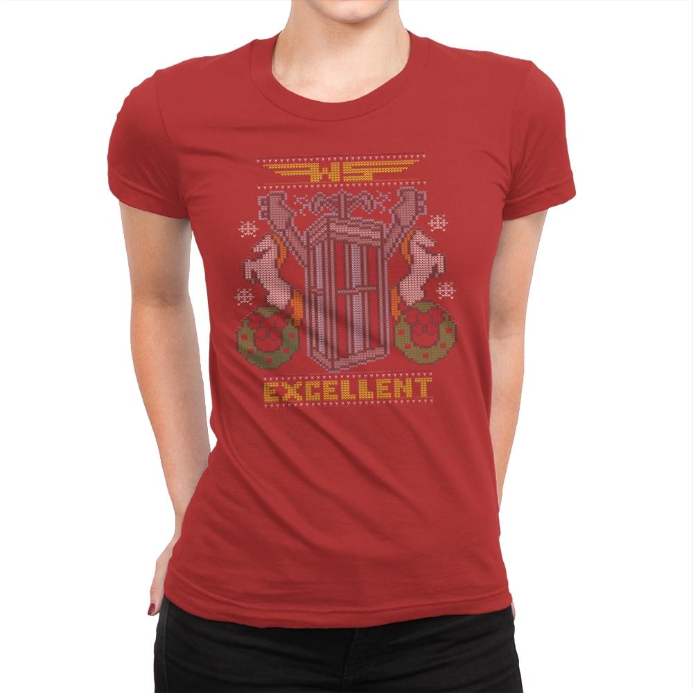 Excellent Sweater - Ugly Holiday - Womens Premium T-Shirts RIPT Apparel Small / Red
