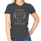 Excellent Sweater - Ugly Holiday - Womens T-Shirts RIPT Apparel Small / Charcoal