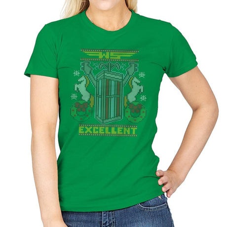 Excellent Sweater - Ugly Holiday - Womens T-Shirts RIPT Apparel Small / Irish Green