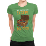 Except My Dice - Womens Premium T-Shirts RIPT Apparel Small / Kelly