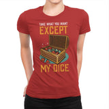 Except My Dice - Womens Premium T-Shirts RIPT Apparel Small / Red