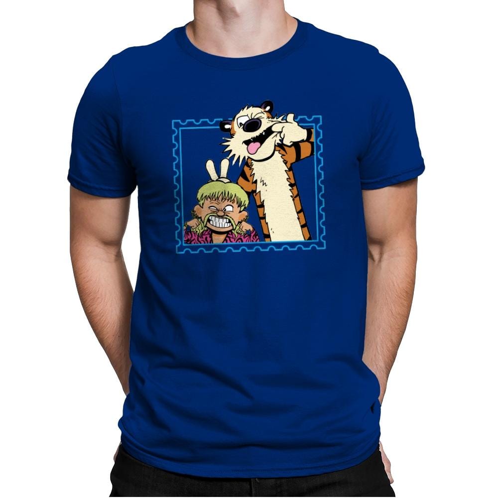 Exotic Joe and Tiger - Mens Premium T-Shirts RIPT Apparel Small / Royal