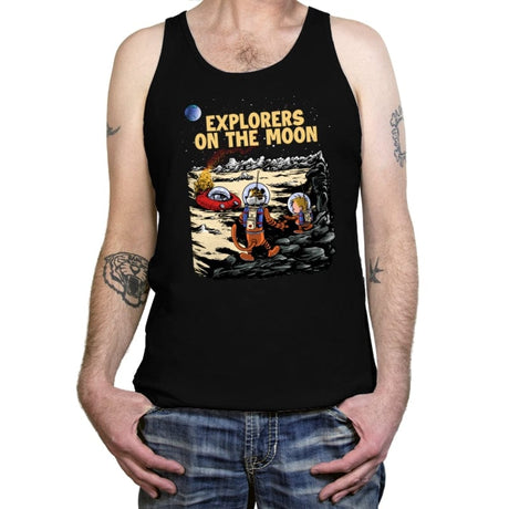 Explorers on the Moon - Tanktop Tanktop RIPT Apparel X-Small / Black