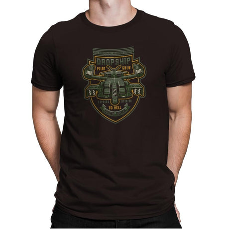 Express Elevator to Hell - Extraterrestrial Tees - Mens Premium T-Shirts RIPT Apparel Small / Dark Chocolate