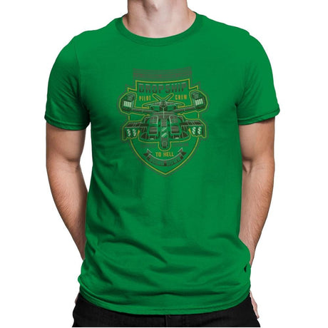 Express Elevator to Hell - Extraterrestrial Tees - Mens Premium T-Shirts RIPT Apparel Small / Kelly Green