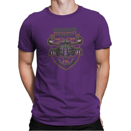 Express Elevator to Hell - Extraterrestrial Tees - Mens Premium T-Shirts RIPT Apparel Small / Purple Rush