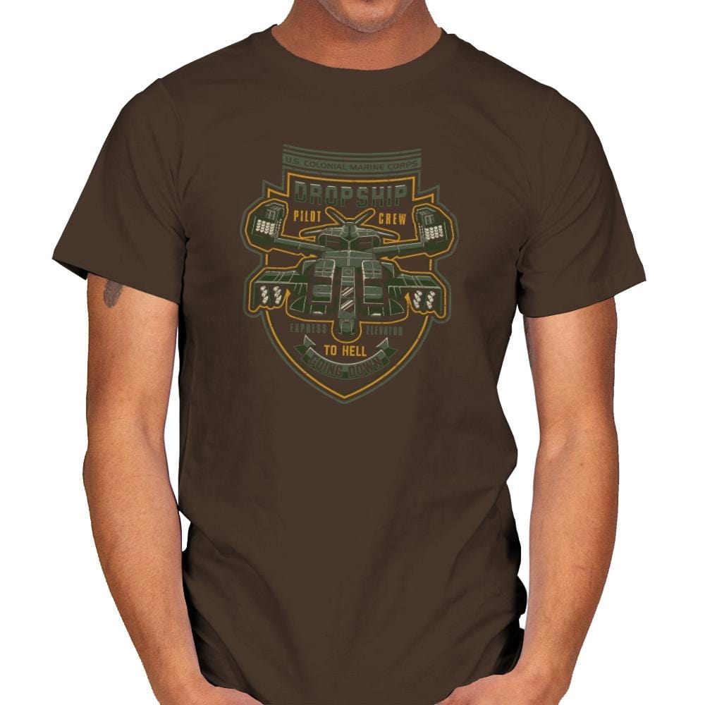 Express Elevator to Hell - Extraterrestrial Tees - Mens T-Shirts RIPT Apparel Small / Dark Chocolate