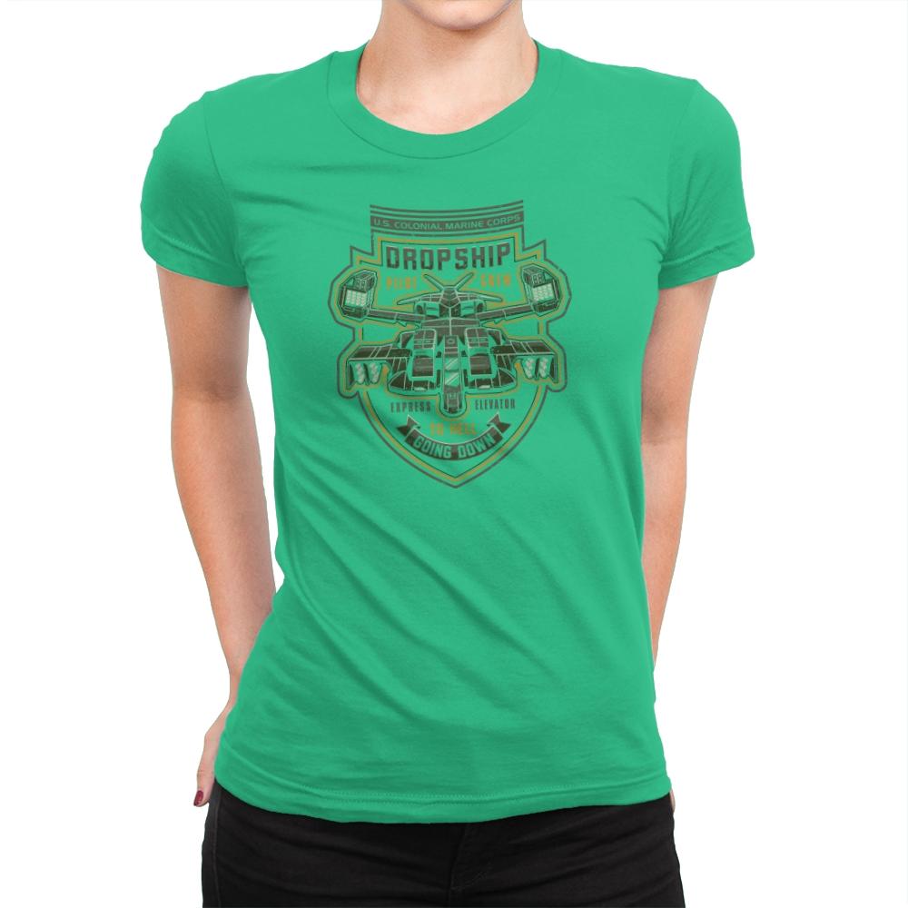 Express Elevator to Hell - Extraterrestrial Tees - Womens Premium T-Shirts RIPT Apparel Small / Kelly Green