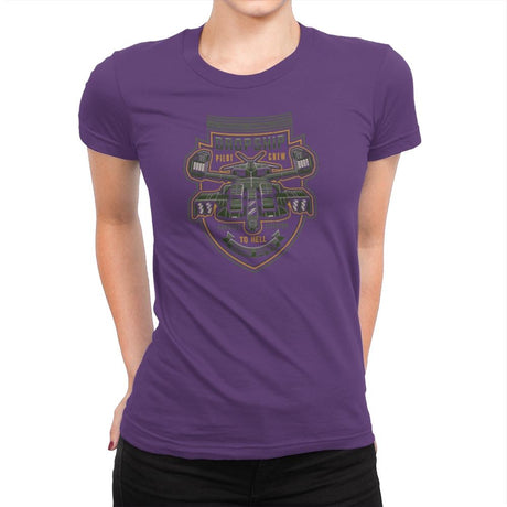 Express Elevator to Hell - Extraterrestrial Tees - Womens Premium T-Shirts RIPT Apparel Small / Purple Rush