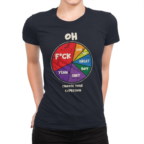 Expressions - Womens Premium T-Shirts RIPT Apparel Small / Midnight Navy