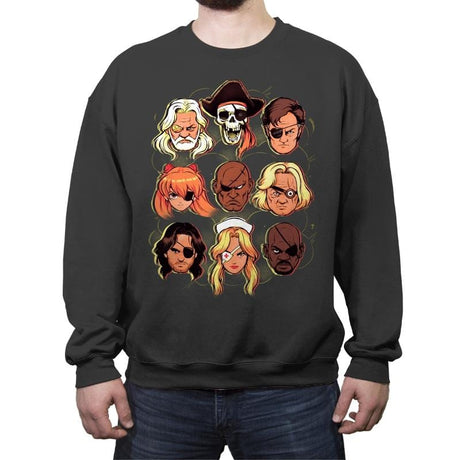 Eye Patch Gang - Crew Neck Sweatshirt Crew Neck Sweatshirt RIPT Apparel Small / Charcoal