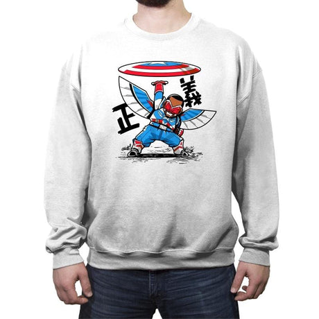 Falcon's Disc - Crew Neck Sweatshirt Crew Neck Sweatshirt RIPT Apparel Small / White