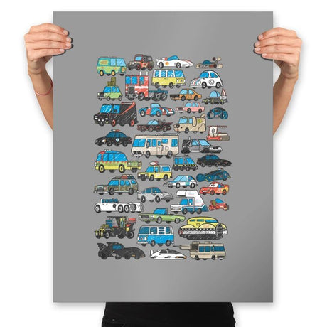 Famous Cars - Anytime - Prints Posters RIPT Apparel 18x24 / Sport Grey