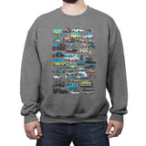 Famous Cars - Crew Neck Sweatshirt Crew Neck Sweatshirt RIPT Apparel