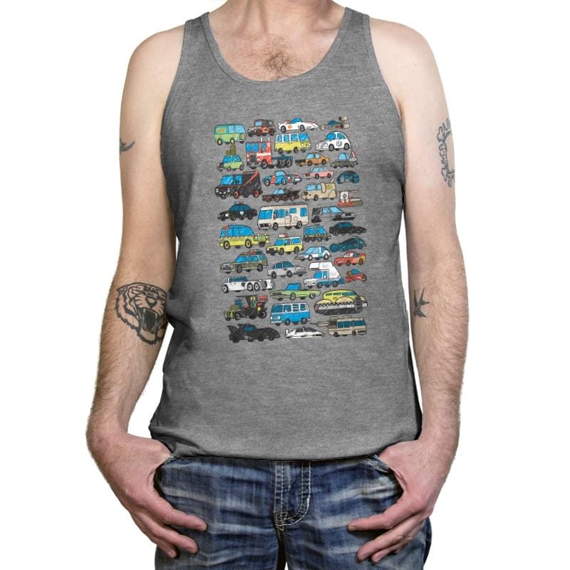 Famous Cars - Tanktop Tanktop RIPT Apparel X-Small / Athletic Heather