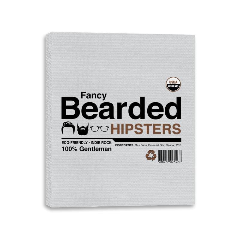 Fancy Bearded Hipster - Canvas Wraps Canvas Wraps RIPT Apparel 11x14 / Silver