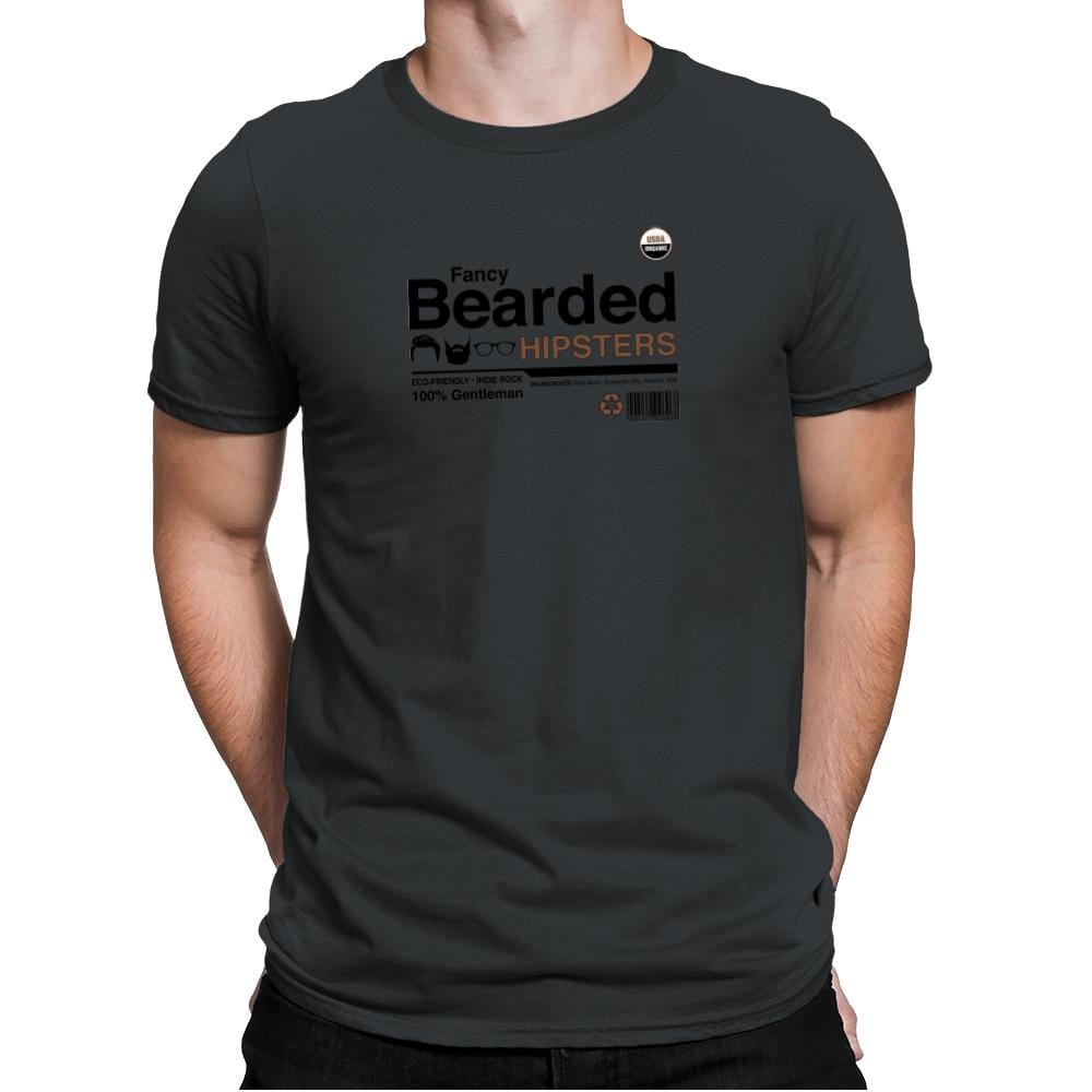 Fancy Bearded Hipster - Mens Premium T-Shirts RIPT Apparel Small / Heavy Metal
